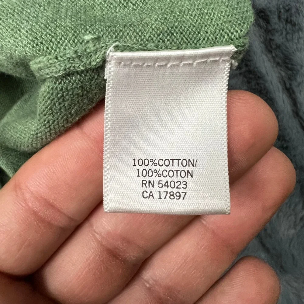 Banana Republic Mens V-Neck Cotton Sweater Sage Green Size M 12056